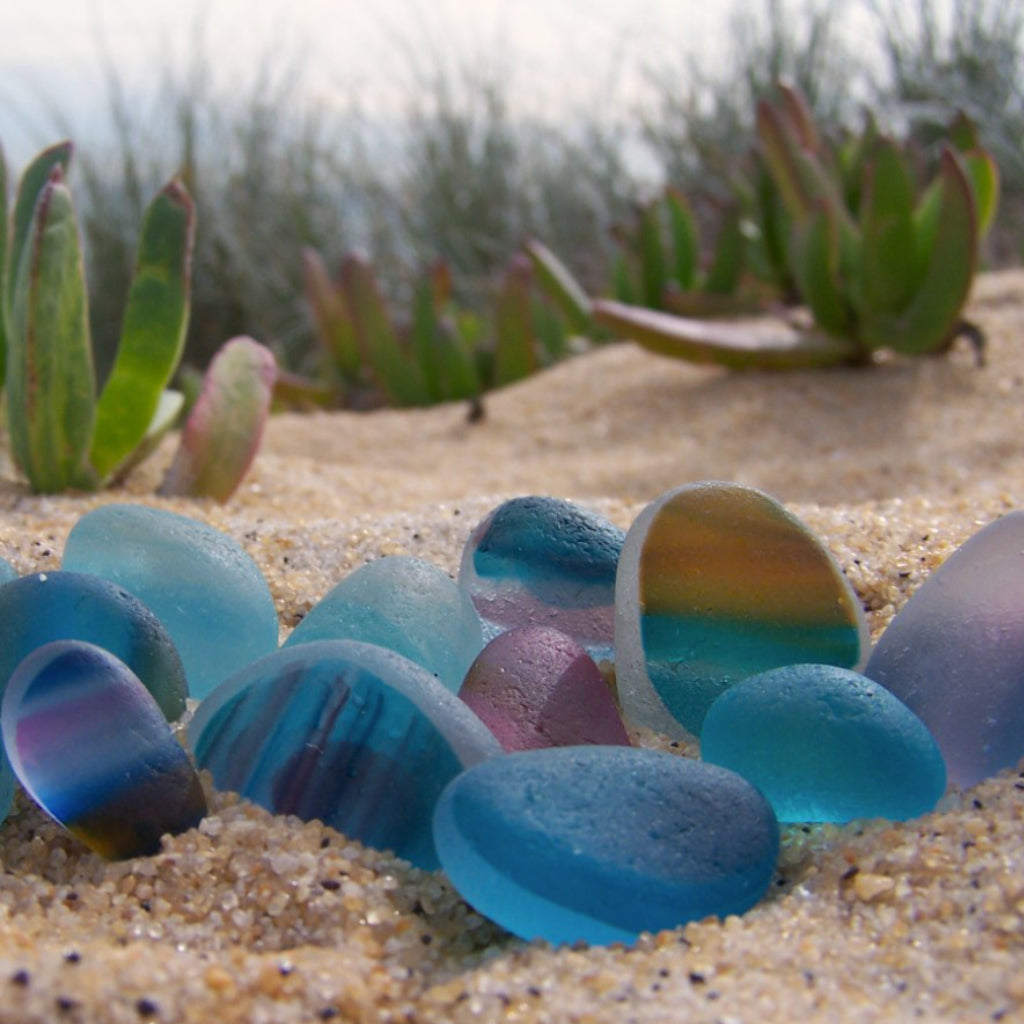 Rare English multi colour sea glass photographed by Mornington Sea Glass at beach on the Mornington  Peninsula, Victoria, Australia.