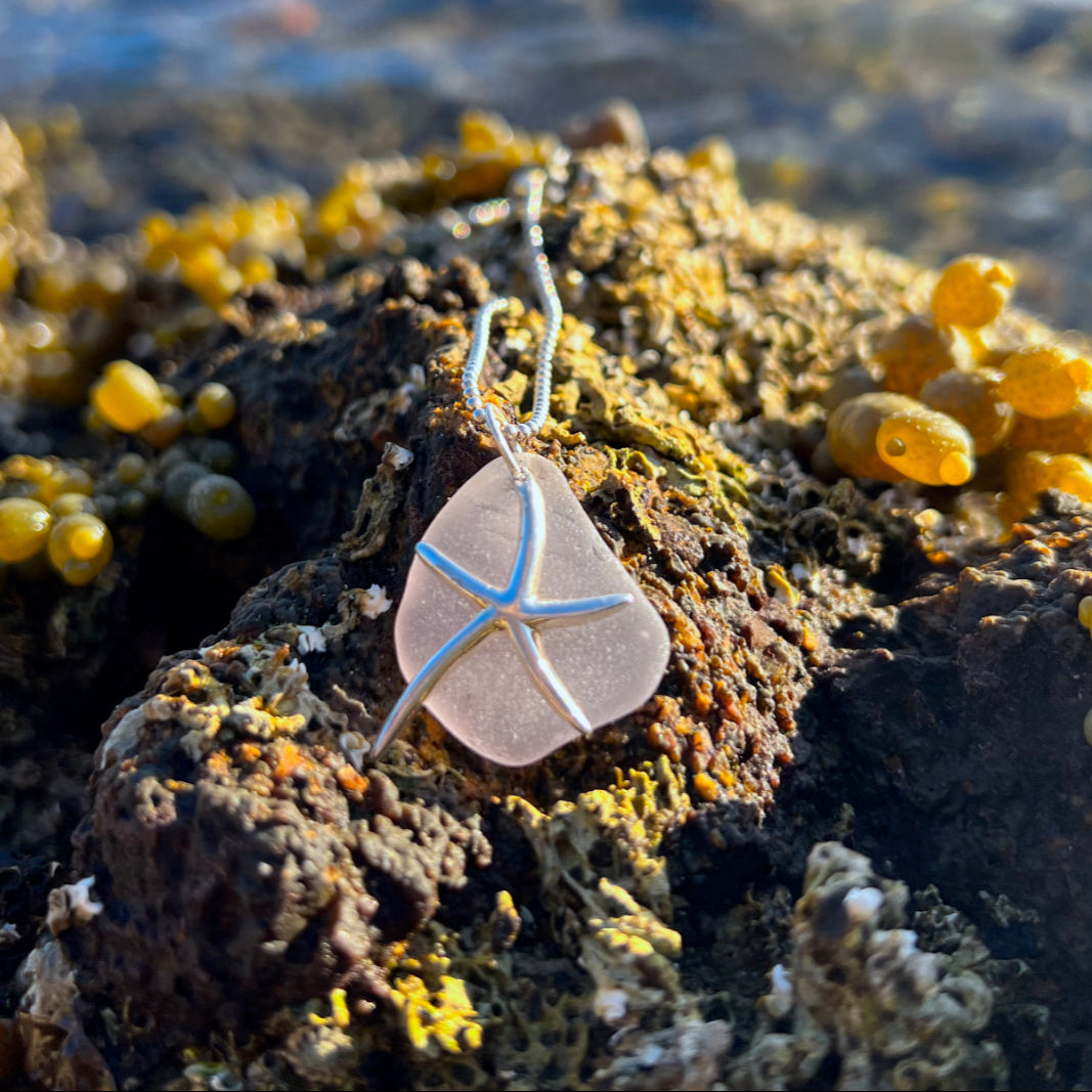 Purple sea glass sea star pendant by Mornington Sea Glass