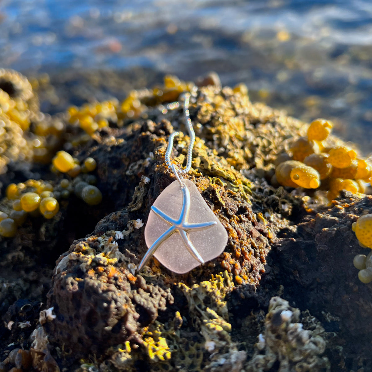 Purple sea glass sea star pendant by Mornington Sea Glass
