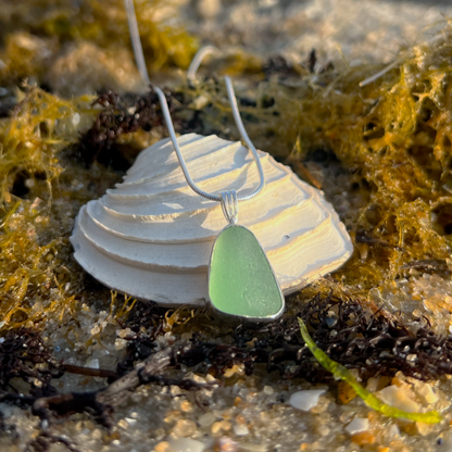 Soft Green Bay Pendant Necklace